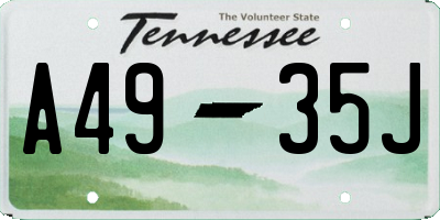 TN license plate A4935J