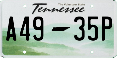 TN license plate A4935P
