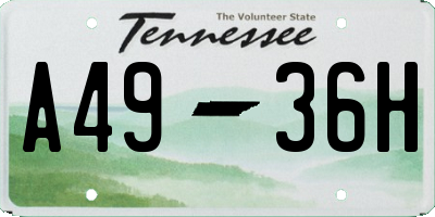 TN license plate A4936H