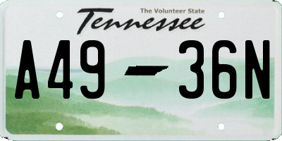 TN license plate A4936N