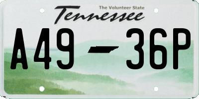 TN license plate A4936P