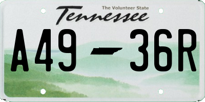 TN license plate A4936R