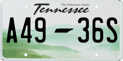 TN license plate A4936S
