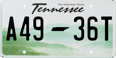 TN license plate A4936T