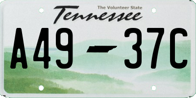 TN license plate A4937C