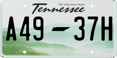 TN license plate A4937H
