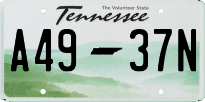 TN license plate A4937N