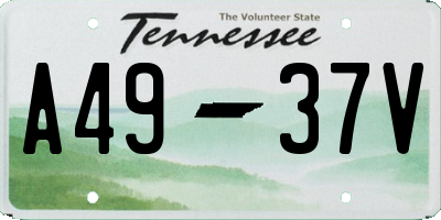 TN license plate A4937V