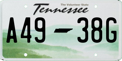 TN license plate A4938G