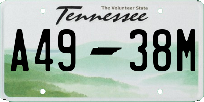 TN license plate A4938M