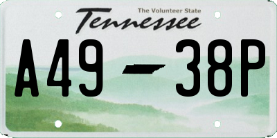 TN license plate A4938P