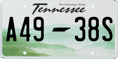 TN license plate A4938S