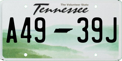 TN license plate A4939J