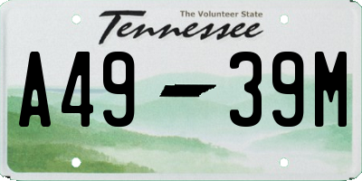 TN license plate A4939M