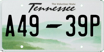 TN license plate A4939P