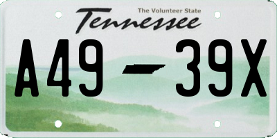 TN license plate A4939X