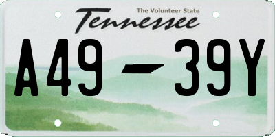 TN license plate A4939Y
