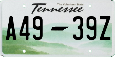 TN license plate A4939Z