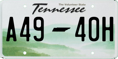 TN license plate A4940H