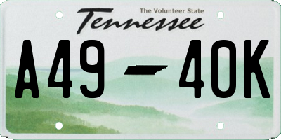 TN license plate A4940K