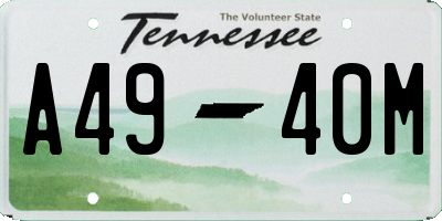 TN license plate A4940M