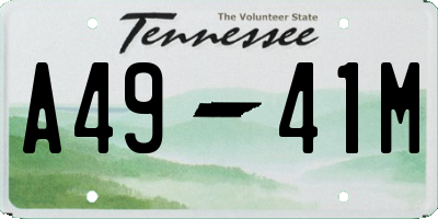 TN license plate A4941M