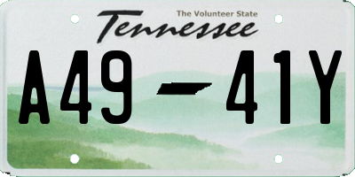 TN license plate A4941Y