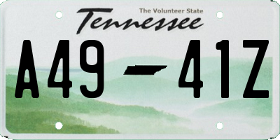 TN license plate A4941Z