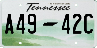 TN license plate A4942C