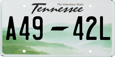 TN license plate A4942L