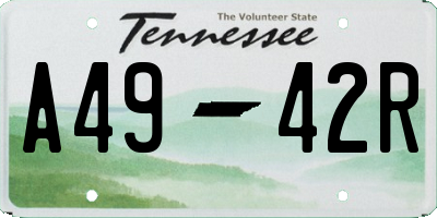 TN license plate A4942R