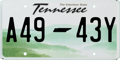 TN license plate A4943Y