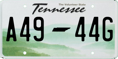 TN license plate A4944G