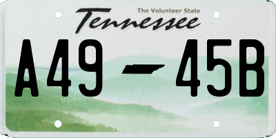 TN license plate A4945B