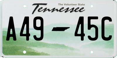 TN license plate A4945C