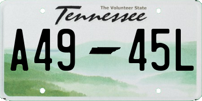 TN license plate A4945L