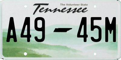 TN license plate A4945M