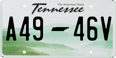 TN license plate A4946V