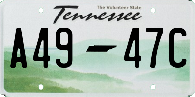 TN license plate A4947C