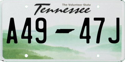 TN license plate A4947J