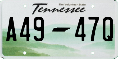 TN license plate A4947Q