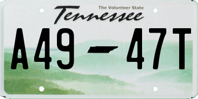 TN license plate A4947T