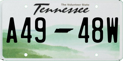 TN license plate A4948W