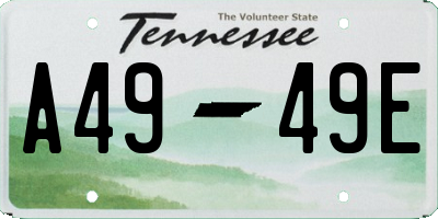 TN license plate A4949E