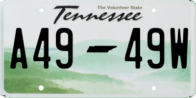 TN license plate A4949W