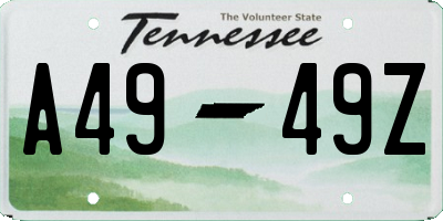 TN license plate A4949Z