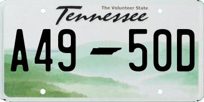 TN license plate A4950D