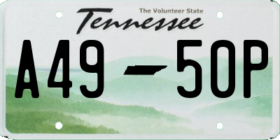 TN license plate A4950P