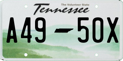 TN license plate A4950X