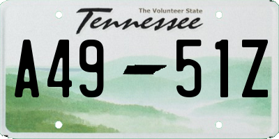 TN license plate A4951Z